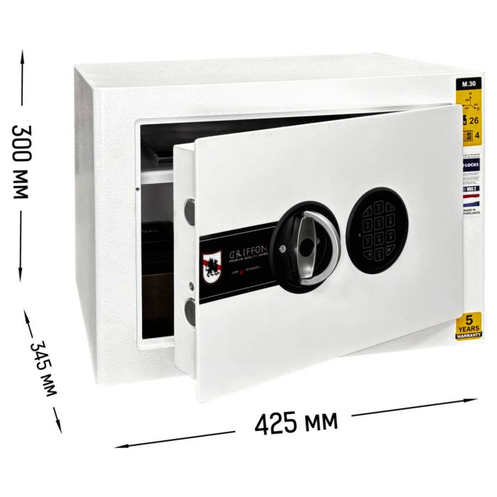 M.30.E WHITE GLOSS · Сейф меблевий для дому класу опору S1 (фото 2)
